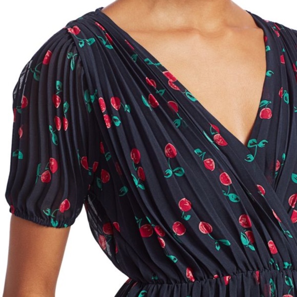 The Kooples - Naive Cherry Print Asymmetric Dress - Picture 2 of 7